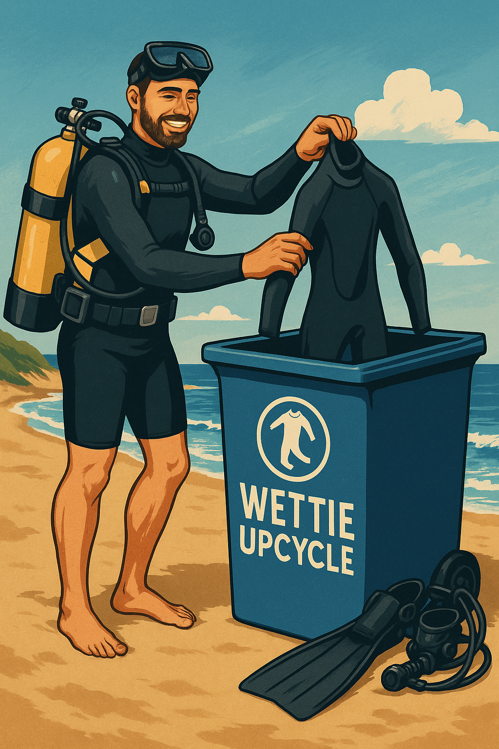 wettie upcycle on the shore